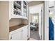 Hallway with built in storage, leading to the living room at 1910 W Holly St, Phoenix, AZ 85009