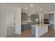 Modern kitchen with gray cabinets, stainless steel appliances, and a central island at 4050 W Nora Dr, San Tan Valley, AZ 85144