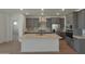 Modern kitchen featuring gray cabinets, a center island, and stainless steel appliances at 4050 W Nora Dr, San Tan Valley, AZ 85144