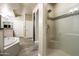Elegant bathroom featuring a large soaking tub, glass shower enclosure, and ample storage space at 7601 E Indian Bend Rd # 2056, Scottsdale, AZ 85250