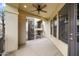 A view of the patio with a ceiling fan and community views at 7601 E Indian Bend Rd # 2056, Scottsdale, AZ 85250
