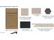 Showcasing interior design materials including cabinets, backsplash, carpet, countertops, and flooring options at 12552 W Trumbull Rd, Avondale, AZ 85323