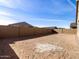 Spacious dirt backyard ready for landscaping at 2639 E Santa Ynez Dr, Casa Grande, AZ 85194