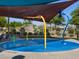 Community splash pad featuring colorful water features under shaded canopy for Gathering fun at 2639 E Santa Ynez Dr, Casa Grande, AZ 85194
