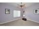 Bedroom featuring a ceiling fan, window with blinds, and neutral-toned walls at 6323 E Nisbet Rd, Scottsdale, AZ 85254