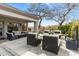 Expansive patio featuring comfortable seating areas and lush greenery, creating a serene outdoor living space at 6340 E Marioca Cir, Scottsdale, AZ 85266