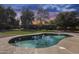 Private backyard pool with lush landscaping and clear, inviting water at 7015 S Stadium Ct, Gilbert, AZ 85298