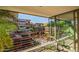 Spacious patio with views of the community pool, patios and mountain in the distance at 7137 E Rancho Vista Dr # 6009, Scottsdale, AZ 85251