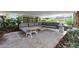 Modern outdoor seating area with a large gray sofa, perfect for relaxing or entertaining at 7151 E Rancho Vista Dr # 2006, Scottsdale, AZ 85251