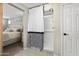 Bright bathroom featuring a shower with a stylish curtain, blending modern design with comfortable living at 18040 W Louise Dr, Surprise, AZ 85387