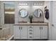 Bathroom with double sinks, vanity and natural light at 2544 W Pumpkin Ridge Dr, Anthem, AZ 85086