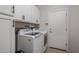 Laundry room with appliances, storage, and convenient access to the exterior at 2544 W Pumpkin Ridge Dr, Anthem, AZ 85086