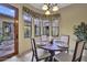 Bright breakfast nook with a round table and courtyard views through the windows at 28689 N 67Th Dr, Peoria, AZ 85383