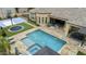 Aerial view of the pool, spa, and backyard at 3314 E Kael St, Mesa, AZ 85213