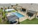 View of the pool with a gazebo and outdoor kitchen at 3314 E Kael St, Mesa, AZ 85213