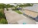 Aerial view of a sand volleyball court and outdoor seating at 3314 E Kael St, Mesa, AZ 85213