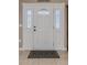 Beautiful front door with decorative glass panels, creating an elegant entryway at 3397 E Derringer Way, Gilbert, AZ 85297