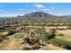 Scenic aerial view of a meticulously maintained golf course set against a stunning mountain backdrop at 36601 N Mule Train Rd # B14, Carefree, AZ 85377