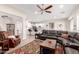 Open-concept living room offering seamless flow to the kitchen and dining area, great for entertaining at 4086 E Narrowleaf Dr, Gilbert, AZ 85298