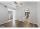 Bright living room with wood floors and open floor plan at 445 S Omaha --, Mesa, AZ 85206