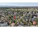 Aerial view of a neighborhood with mature trees and well-maintained houses at 521 W Cambridge Ave, Phoenix, AZ 85003