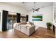 Cozy living room leading to the outdoors with sliding glass doors at 7471 E Desert Vista Rd, Scottsdale, AZ 85255