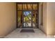 Close up of decorative and modern glass front door at 9440 N Sunset Rdg, Fountain Hills, AZ 85268