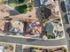 Aerial view of a residential property showcasing its layout and landscaping within the neighborhood at 10843 E Kilarea Ave, Mesa, AZ 85209