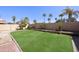 Large backyard features lush green grass, mature trees, and privacy fencing at 18665 N 70Th Dr, Glendale, AZ 85308