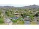 Overhead view of a property in a mature neighborhood with a private pool and view of nearby mountains at 7801 N 4Th Pl, Phoenix, AZ 85020