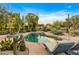 Backyard pool surrounded by desert landscaping, including mature cacti, providing a private outdoor space at 8724 N 68Th St, Paradise Valley, AZ 85253
