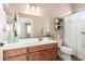 Charming bathroom with ample vanity space, nice fixtures, and a shower/tub combo at 11121 E Onza Ave, Mesa, AZ 85212