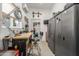 Well-organized garage featuring workbench, tool storage, and ample space for hobbies or projects at 11121 E Onza Ave, Mesa, AZ 85212