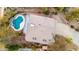 Aerial view of the backyard pool and the roof of the home at 4801 E Quien Sabe Way, Cave Creek, AZ 85331