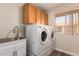 Well-lit laundry room with stainless steel sink and modern appliances at 2149 S Olivewood --, Mesa, AZ 85209