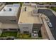 Overhead view of a modern home with a backyard garden and rooftop air conditioning units at 6804 E Lyra Dr, Scottsdale, AZ 85257