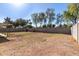 Large backyard with a block fence and potential for landscaping, perfect for outdoor activities at 1859 E Gemini Dr, Tempe, AZ 85283