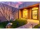 Inviting front entrance featuring a decorative door, stone walkway, and tranquil water feature at 30600 N Pima Rd # 49, Scottsdale, AZ 85266