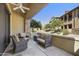 Relaxing covered patio with comfortable seating and view of the community at 4777 S Fulton Ranch Blvd # 1103, Chandler, AZ 85248