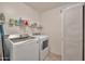 Well-equipped laundry room with modern washer and dryer, alongside convenient storage options at 6523 S 34Th Dr, Phoenix, AZ 85041