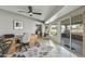 Home office with golf course view and sliding glass doors to the patio at 12822 W Ballad Dr, Sun City West, AZ 85375