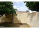 View of a wooden backyard gate that leads to the rest of the property, with citrus trees hanging overhead at 1966 E Pebble Beach Dr, Tempe, AZ 85282