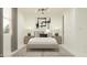 Bright bedroom featuring stylish lighting, a modern bed, and a patterned area rug at 20897 S 231St Pl, Queen Creek, AZ 85142