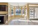 Charming breakfast nook with large windows offering a view of the pool at 4617 E Montgomery Rd, Cave Creek, AZ 85331
