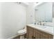 Bathroom featuring a vanity with a quartz countertop and a brushed nickel faucet at 6262 E Brown Rd # 30, Mesa, AZ 85205