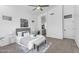 Serene main bedroom with ensuite bathroom, ceiling fan, and neutral decor at 7544 E Sierra Morena Cir, Mesa, AZ 85207