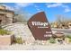 Landscaped sign reading 