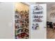Walk-in pantry with shelving for organization, maximizing storage space in this well-stocked culinary haven at 85 W Grey Stone St, San Tan Valley, AZ 85143