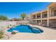 Backyard pool with built-in steps and desert views at 9736 E Sleepy Hollow Trl, Gold Canyon, AZ 85118