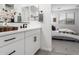 Bright bathroom with modern fixtures and a view of the Primary bedroom at 1211 E Jahns Dr, Casa Grande, AZ 85122